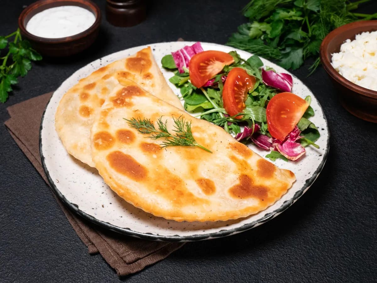 Cheese and herbs chebureki