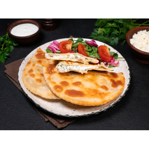 Cheese And Herbs Chebureki  – Crispy Fried Pies with Cheese & Fresh Herbs