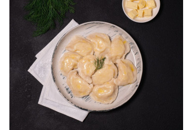 Potato pierogy with butter