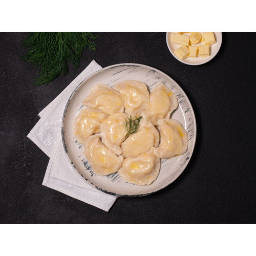 Potato pierogy with butter