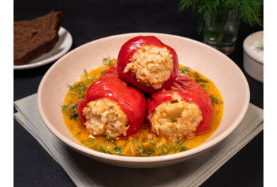 Mushroom-stuffed peppers