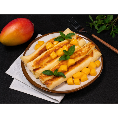 Mascarpone mango crepes